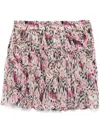 Isabel Marant Tiered Silk Skirt With Abstract Pattern In Rosa