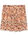 Isabel Marant Roumi Printed Cotton Skirt In Orange