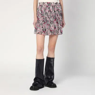 ISABEL MARANT ISABEL MARANT  ROUMI SKIRT WITH PINK PRINT IN SILK