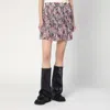 Isabel Marant Tiered Silk Skirt With Abstract Pattern In Pink