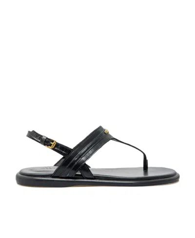 Isabel Marant Round Head Flat-soled Sandals In Black