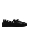 Isabel Marant Faomee Studded Shearling-lined Suede Loafers In Black