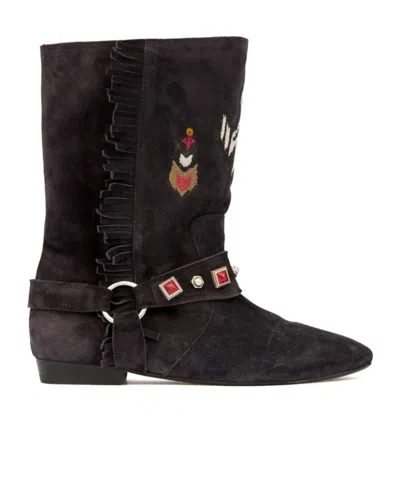 Isabel Marant Round-head Short Boots In Black