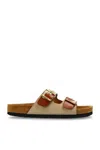 Isabel Marant Lelik Western Double-buckle Slide Sandals In Brown