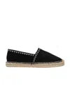 Isabel Marant Canae Eyelet-embellished Suede Espadrilles In Black