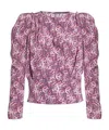 Isabel Marant Graphic-print Silk-blend Blouse In Pink
