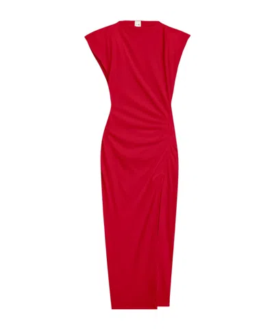 Isabel Marant Long Cherry-coloured Nadela Jersey Dress Women In Red