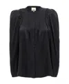 Isabel Marant 'joanea' Black Silk Blend Shirt In Black