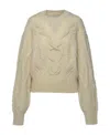 Isabel Marant Round Neck Long-sleeved Sweater In Nude