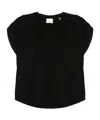 Isabel Marant U-neck Boxy T-shirt With Draped Sleeves In Black