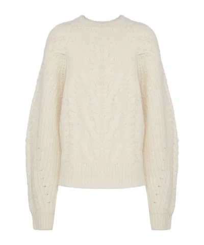 Isabel Marant Round Neck Sweater In White