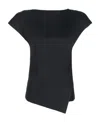 Isabel Marant Sebani Padded Asymmetric T-shirt In Black