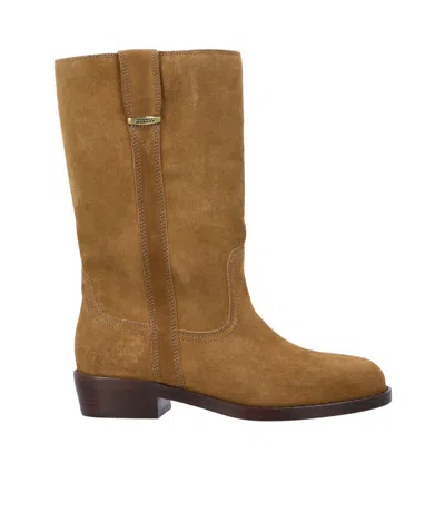 Isabel Marant Round Toe Ankle Boots In Tan