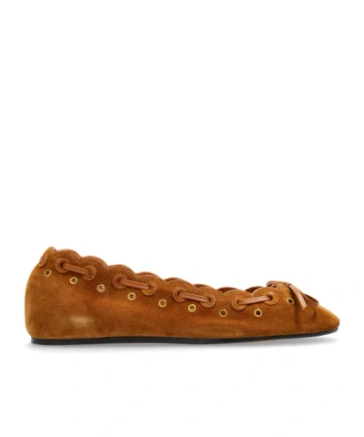 Isabel Marant Round Toe Ballet Shoes In Brown