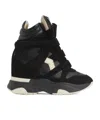 Isabel Marant Balskee Leather And Suede High-top Wedge Sneakers In Black