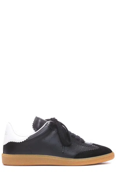 Isabel Marant Round Toe Lace-up Sneakers In Black