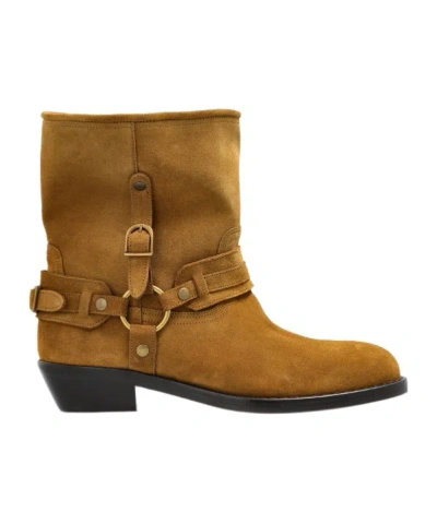 Isabel Marant Round Toe Short Boots In Brown