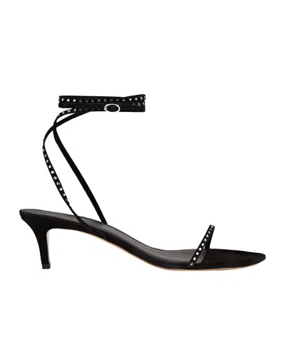 Isabel Marant Round Toe Slingback Sandals In Black