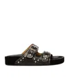 Isabel Marant Leather Sandals With All-over Stud Detail In Black