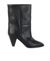 Isabel Marant Rouxa High Heels Ankle Boots In Black Leather In Black