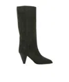 Isabel Marant Riria Suede Knee-high Boots In Black