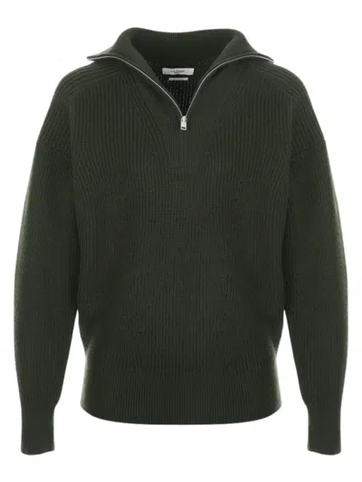 Isabel Marant Row Neck Sweather Benny In Green