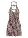 Isabel Marant Mini Abito Rozilda In Seta Stampata Donna In 粉色