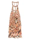 Isabel Marant Flared Cotton Dress With Abstract Pattern Print