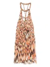 Isabel Marant Flared Cotton Dress With Abstract Pattern Print