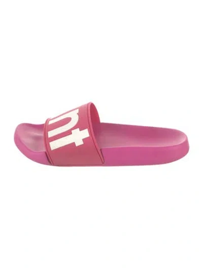 Pre-owned Isabel Marant Rubber Graphic Print Slides In Pink