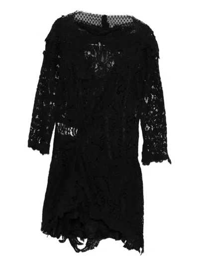 Isabel Marant Rubiana Floral-lace Midi Dress In Black