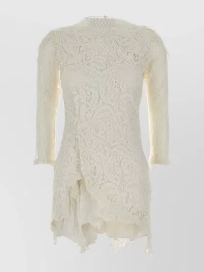 ISABEL MARANT RUBIANA LACE DRESS ASYMMETRIC HEM