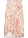 Isabel Marant Ruby Red And White Abstract Lisanne Midi Skirt In Pink