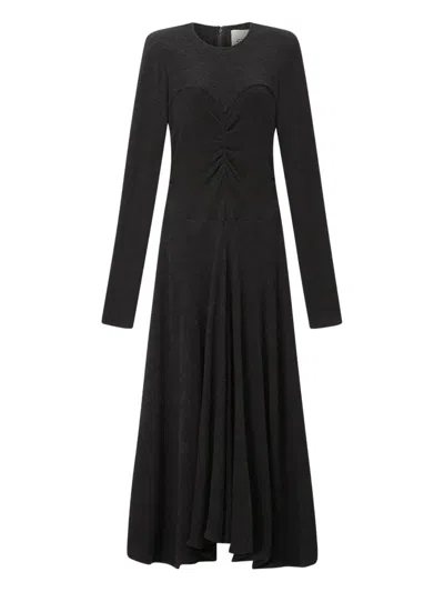Isabel Marant Ruched Flora Maxi Dress In Black
