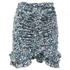 Isabel Marant Milendi Printed Stretch Silk Mini Skirt In Blue