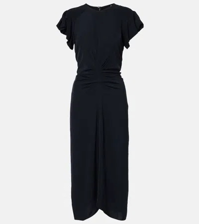 Isabel Marant Ruched Midi Dress In Black