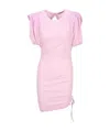Isabel Marant Ruched Open-back Mini Dress In Pink