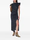 Isabel Marant 주름 슬릿 미디 드레스 In Blue
