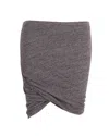 Isabel Marant Ruched Wrap Mini Skirt In Grey Cotton In Grey