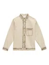 Isabel Marant Beaded Long Sleeve Jacket With Patch Pocket In Neutral