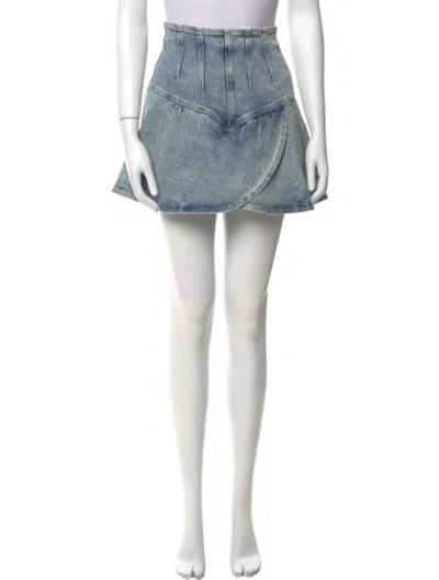 Pre-owned Isabel Marant Ruffle Embellishment Mini Skirt In Blue