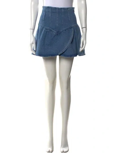 Pre-owned Isabel Marant Ruffle Embellishment Mini Skirt In Blue