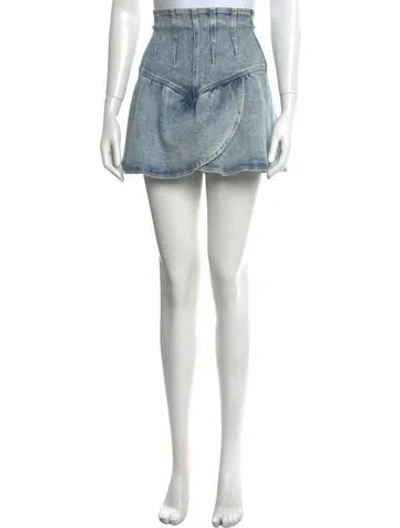Pre-owned Isabel Marant Ruffle Embellishment Mini Skirt In Blue