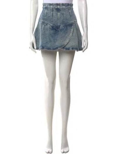 Pre-owned Isabel Marant Ruffle Embellishment Mini Skirt In Blue