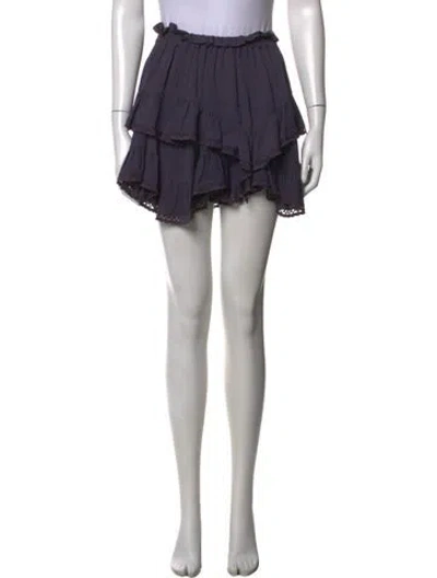 Pre-owned Isabel Marant Ruffle Embellishment Mini Skirt In Blue/grey