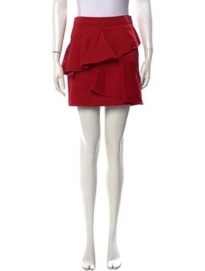 Pre-owned Isabel Marant Ruffle Embellishment Mini Skirt In Red