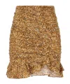 Isabel Marant Mosaic Ruffled Skirt In Brown