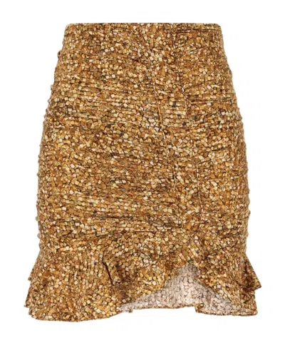 Isabel Marant Ruffle Skirt In Brown