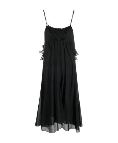 Isabel Marant Sleeveless Midi Dress In Black Silk