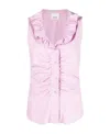 Isabel Marant Ruffle-trim Sleeveless Blouse In Pink